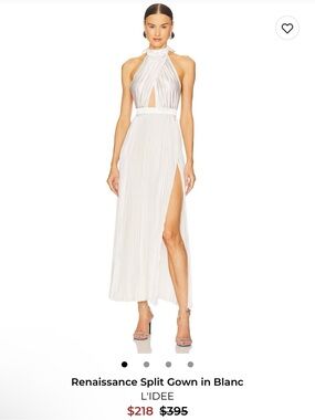L'IDEE Renaissance Split Maxi Dress in White